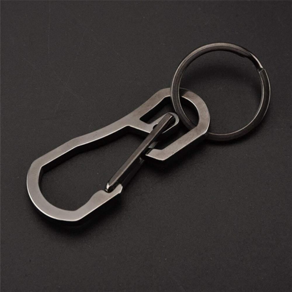 Bulk 25 Pack - Secure Belt Clip Key Holder with Metal Hook & Heavy Duty 1  1/4 Inch Keychain Ring - Metal Key Chain Keeper for ID Badge & Keys or Small