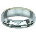 thumbnail image 1 of Plutus Brands Titanium High Polish Dome Style 6mm Men's Wedding Band - Silver, 1 of 3