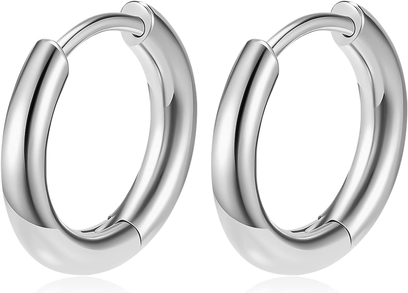 Titanium Huggie Hoop Earrings Hypoallergenic Nickel Free Hinged Sleeper