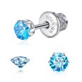 thumbnail image 1 of Titanium Hypoallergenic Earrings for Sensitive Ears, 20G Flat Back Stud Earrings Cartilage Earrings | Cubic Zirconia Stud Earrings, Comfort Sleeper Jewelry Gift, 1 of 6