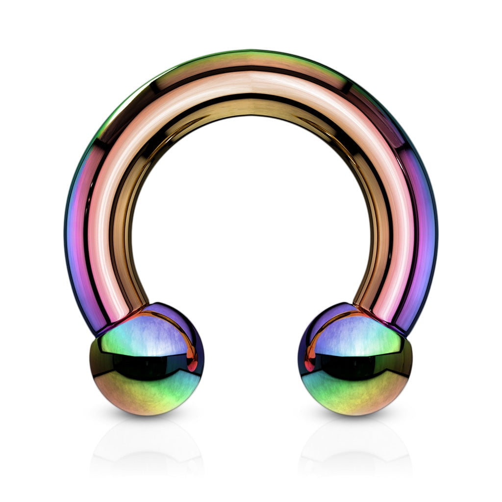 Color Barbell Titanium IP Over 316L Surgical Steel Circular Horseshoe Barbells ...