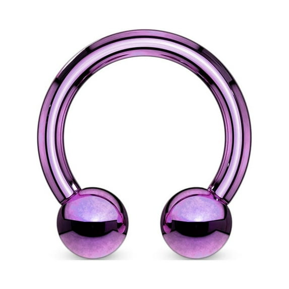 Titanium IP Over 316L Surgical Steel Circular Horseshoe Barbells (Various Colors & Sizes)