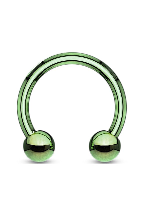 Titanium IP Over 316L Surgical Steel Circular Horseshoe Barbells (Various Colors & Sizes)