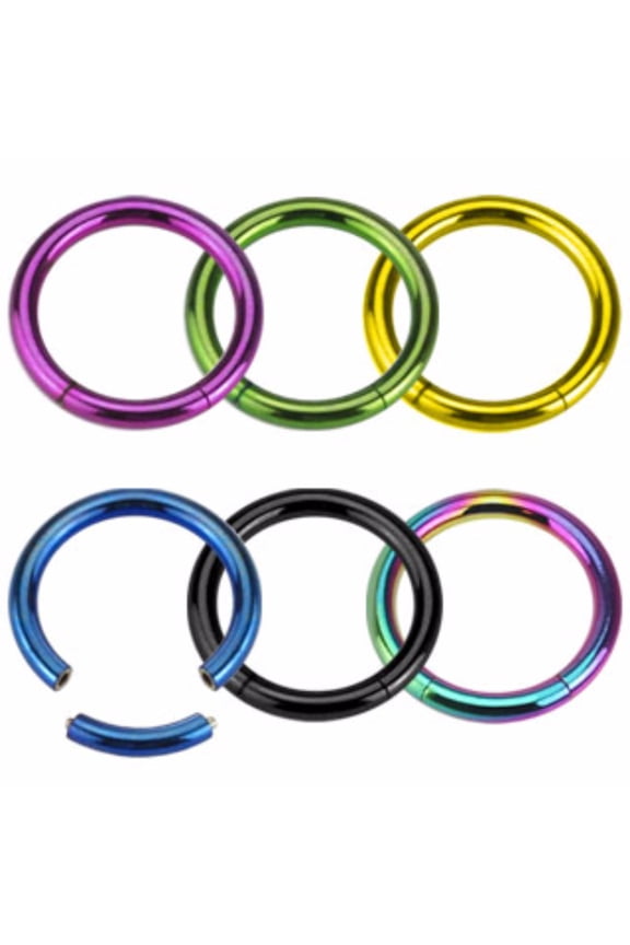 Titanium Ion Plated Over 316L Surgical Stainless Steel Segment WildKlass Rings