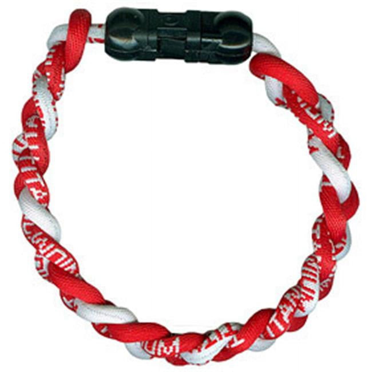 Titanium Ionic Braided Wristband Red/White - Walmart.com