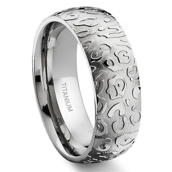 Titanium Kay 7 Degree Jaguar Skin Pattern Titanium Comfort Fit Wedding Band Ring Sz 11.5