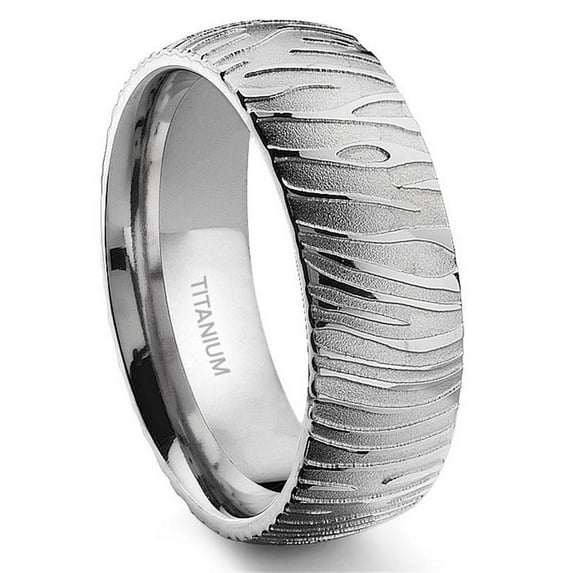 Titanium Kay 7 Degree Tiger Skin Pattern Titanium Comfort Fit Wedding Band Ring Sz 12.5