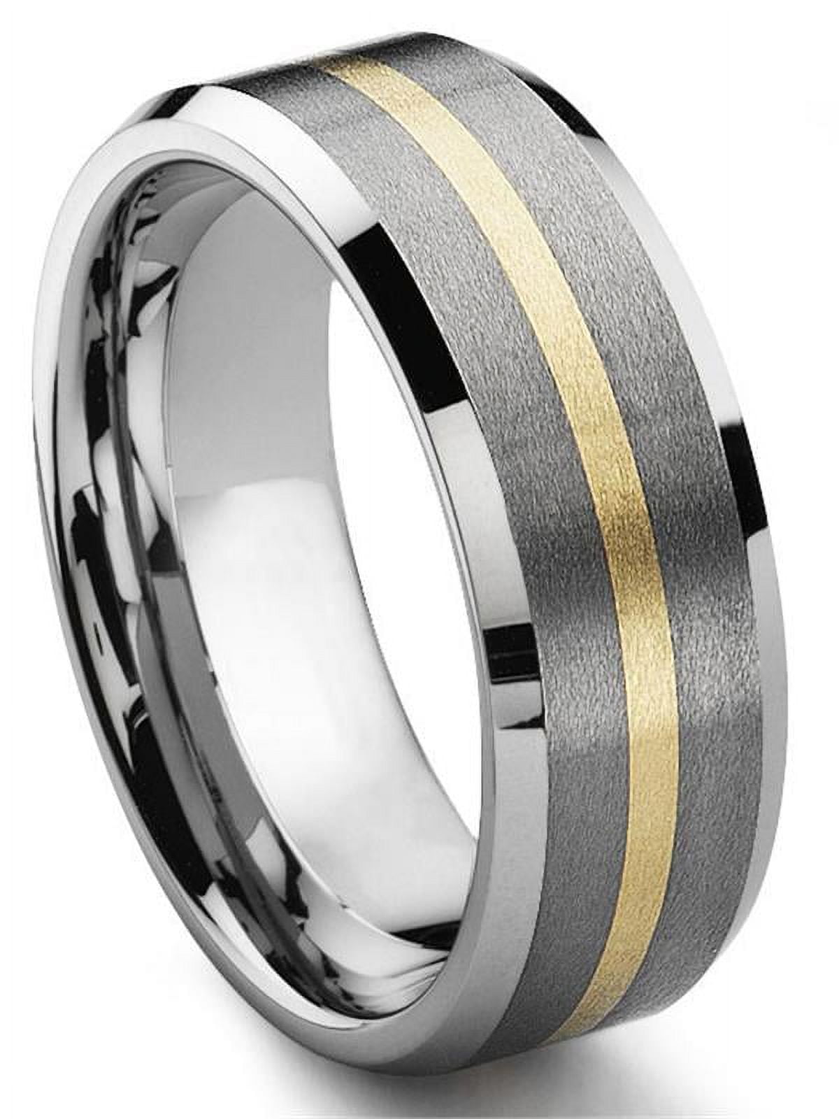 Wood Inlay Kay Jewelers Mens Tungsten Rings Rings For Women 8MM