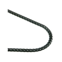 Titanium Kay Black Titanium 4MM Curb Chain Link High Polish Finish Men's Necklace 16"