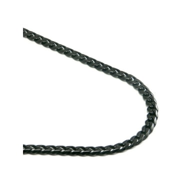 Titanium Kay Black Titanium 4MM Curb Chain Link High Polish Finish Men's Necklace 16"