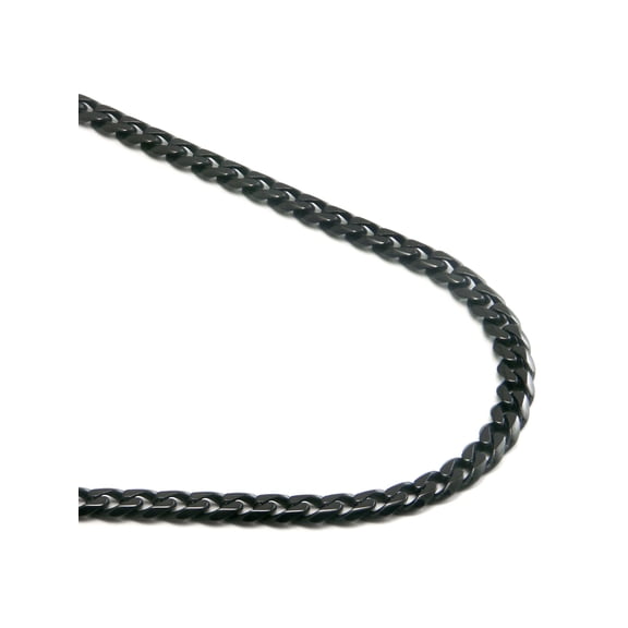 Titanium Kay Black Titanium 4MM Curb Chain Link High Polish Finish Men's Necklace 32"