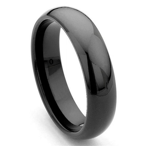 Titanium Kay Black Tungsten 6mm Dome Comfort-Fit Wedding Band Ring Sz 10.0