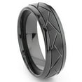 thumbnail image 1 of Titanium Kay Black Tungsten 8MM Diamond Cut Dome Comfort Fit Mens Wedding Band Ring Sz 4.5, 1 of 4