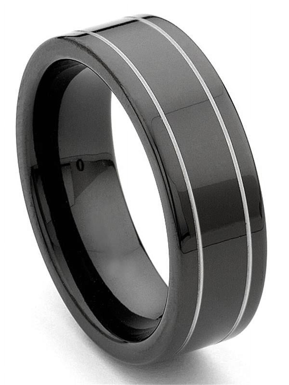 Mens black wedding store bands kay jewelers