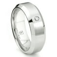 thumbnail image 1 of Titanium Kay Cobalt Xf Chrome 8MM Solitaire Diamond Beveled Comfort Fit Wedding Band Ring Sz 7.5, 1 of 4