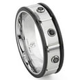 thumbnail image 1 of Titanium Kay Cobalt Xf Chrome 8MM Two Tone Black Diamond Comfort Fit Mens Wedding Band Ring Sz 8.0, 1 of 4