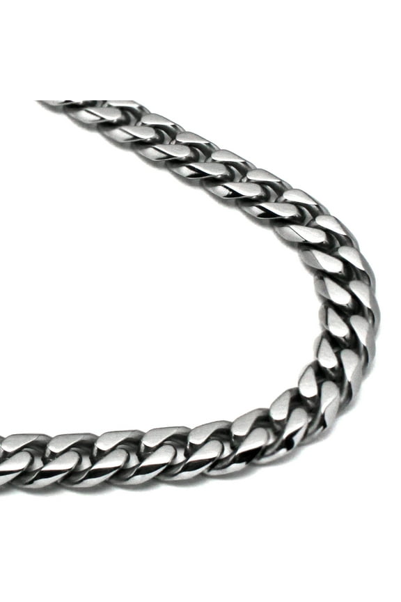Italian cut Titanium 10MM Curb Matte Finish Men's Gray Color Necklace Chain 26"