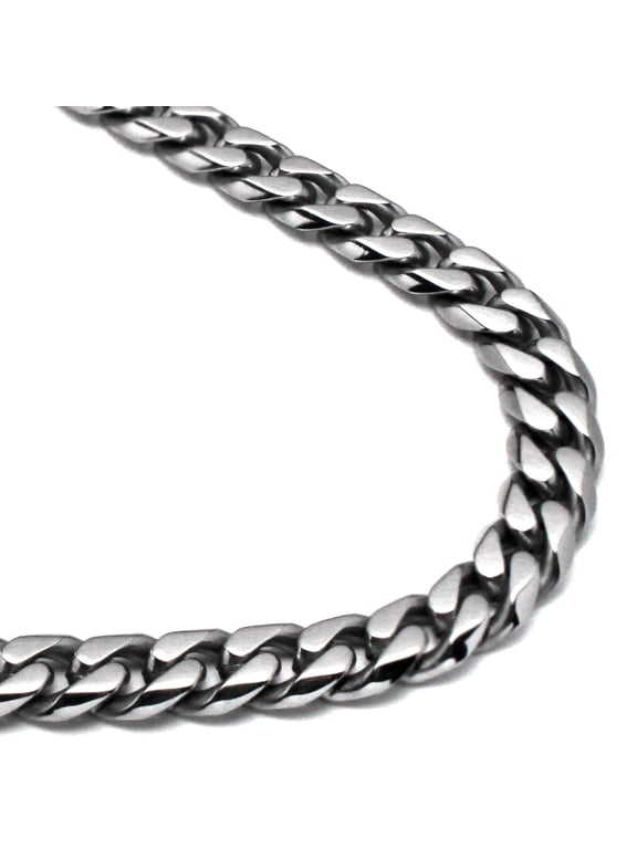 Italian cut Titanium 10MM Curb Matte Finish Men's Gray Color Necklace Chain 40"