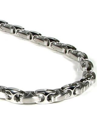 Titanium 4MM Curb Chain Link Necklace 16: Clothing, Shoes & Jewelry 