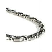 Titanium Kay Nitrogen Stainless Steel Mens Two Tone Chrome Color Link Necklace Chain 24