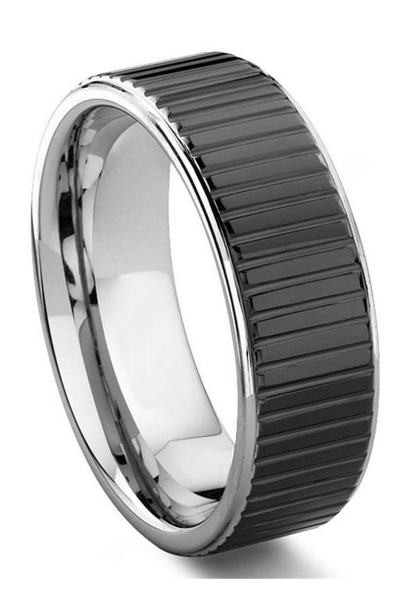 Premier Coin Edge Tungsten Carbide Comfort Fit Mens Wedding Band Ring Sz 9.0