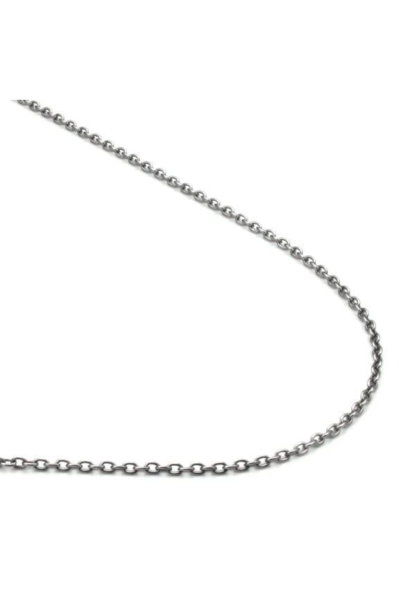 Solid Titanium 1MM Rolo Link High Polish Finish Chrome Color Necklace Chain 24"