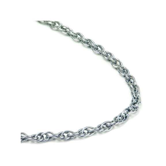 Titanium Kay Solid Titanium 2.5MM Rope Link High Polish Finish Chrome Color Necklace Chain 20"
