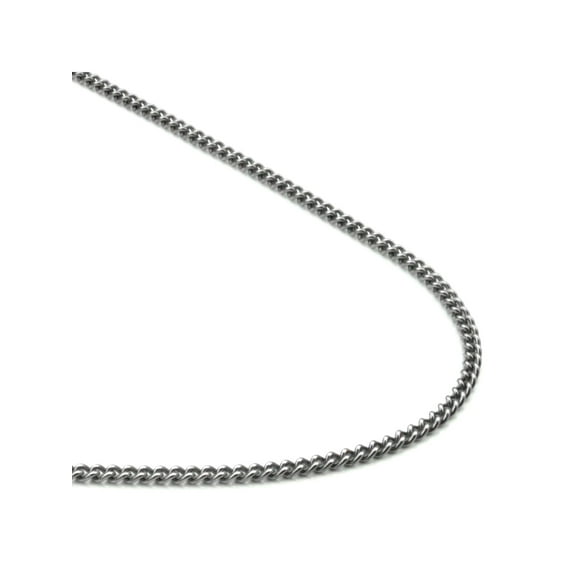 Titanium Kay Solid Titanium 2MM Curb Link High Polish Finish Chrome Color Necklace Chain 16"