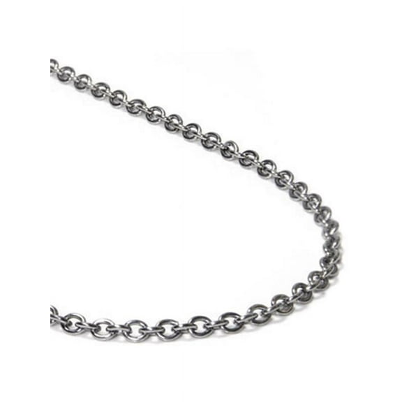 Titanium Kay Solid Titanium 3MM Rolo Link Matte Finish Gray Color Necklace Chain 16"