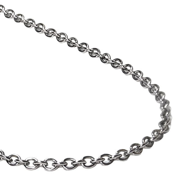 Titanium Kay Solid Titanium 3MM Rolo Link Matte Finish Gray Color Necklace Chain 40"