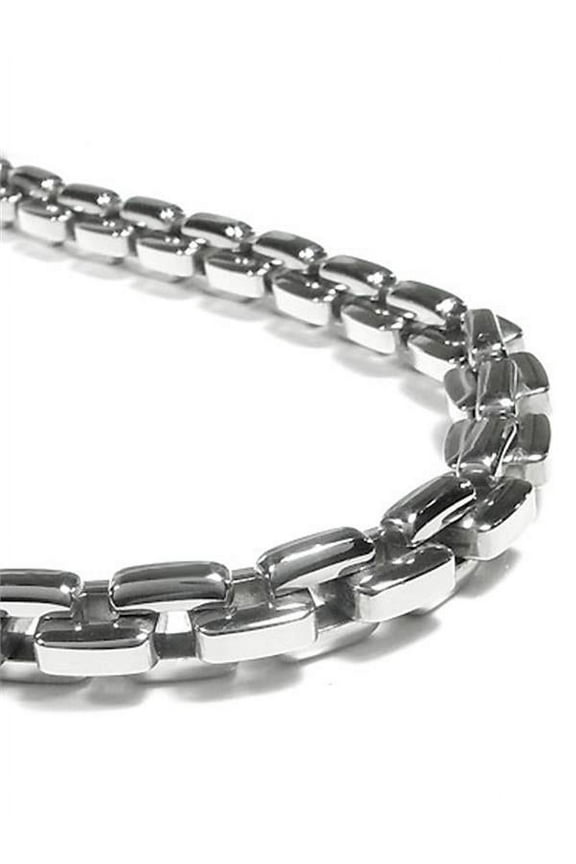 Stainless Steel Men's Large Box Link High Polish Finish Chrome Color Necklace Chain 20"