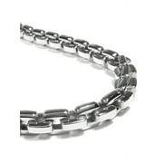 Titanium Kay Stainless Steel Mens Large Box Link High Polish Finish Chrome Color Necklace Chain 22