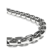 Titanium Kay Stainless Steel Men's Large Box Link High Polish Finish Chrome Color Necklace Chain 24