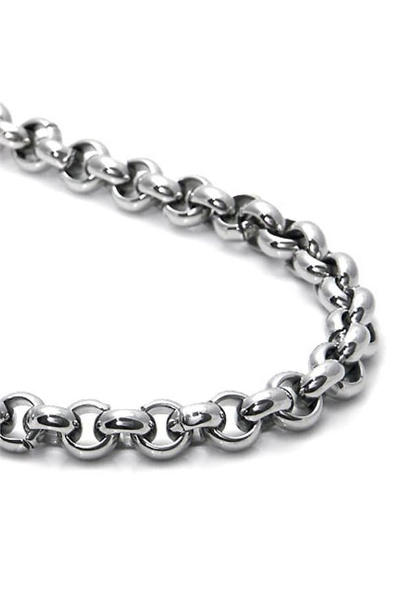 Titanium 6MM Rolo Men's High Polish Finish Gray Color Necklace Link Chain 24"