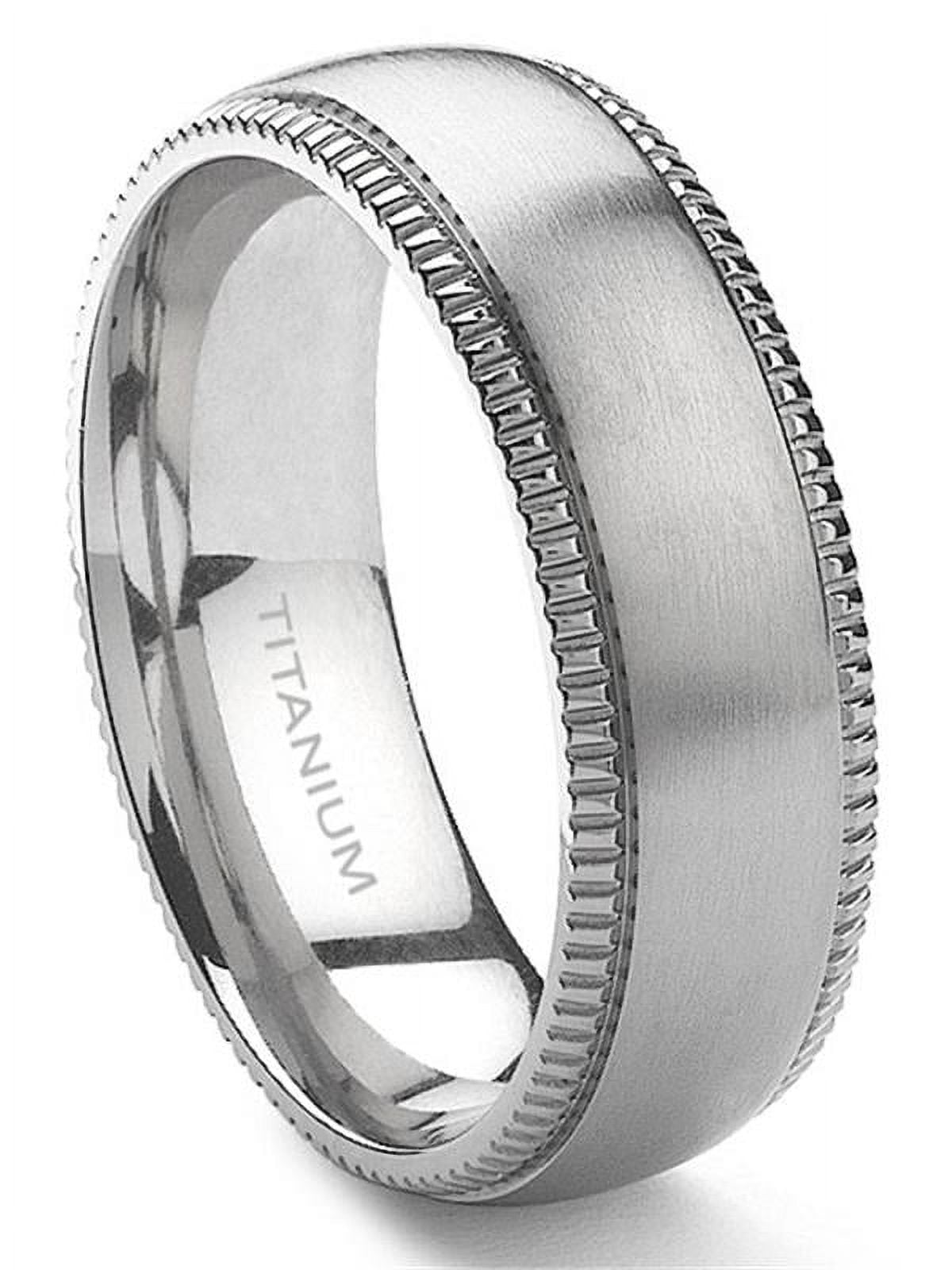 Titanium Kay 8MM Tungsten Carbide 14K White Gold Inlay Comfort Fit