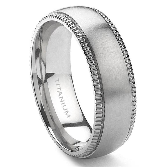 Titanium Kay Titanium 8mm Milgrain Comfort Fit Mens Wedding Band Ring Sz 9.0