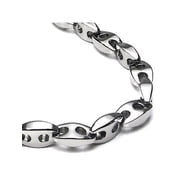 Titanium Kay Titanium Mens 10mm High Polish Finish Chrome Color Link Necklace Chain 18"