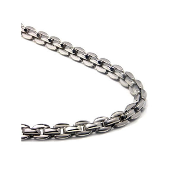 Titanium Kay Titanium Men's 5MM Oval Link High Polish Finish Chrome Color Necklace Chain 20"