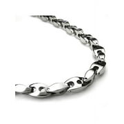 Titanium Kay Titanium Mens 7mm High Polish Finish Chrome Color Link Necklace Chain 24