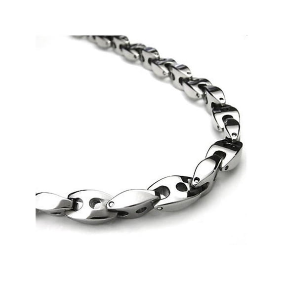 Titanium Kay Titanium Men's 7mm High Polish Finish Chrome Color Link Necklace Chain 26"
