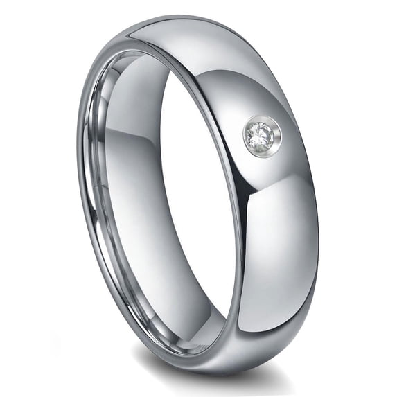 Titanium Kay Tungsten Carbide 6MM Diamond Dome Comfort Fit Mens Wedding Band Ring Sz 14.0