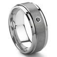 thumbnail image 1 of Titanium Kay Tungsten Carbide 9MM Black Diamond Comfort Fit Mens Wedding Band Ring with Stepped edges Sz 11.0, 1 of 4