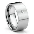 thumbnail image 1 of Titanium Kay Tungsten Carbide Diamond 10MM Flat Brush Finish Comfort Fit Mens Wedding Band Ring Sz 8.0, 1 of 4