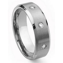 Titanium Kay Tungsten Carbide Diamond Comfort Fit Mens Wedding Band Ring 8mm (0.10ctw) Sz 10.0