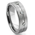 thumbnail image 1 of Titanium Kay Tungsten Carbide Diamond Ribbed Comfort Fit Mens Wedding Band Ring Sz 13.0, 1 of 4