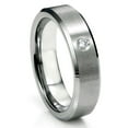thumbnail image 1 of Titanium Kay Tungsten Carbide Diamond Satin Finish Beveled Men's Comfort Fit Wedding Band Ring Sz 6.0, 1 of 4