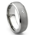 thumbnail image 1 of Titanium Kay Tungsten Carbide Diamond Satin Finish Dome Men's Comfort Fit Wedding Band Ring with Bevel Edges Sz 11.5, 1 of 4