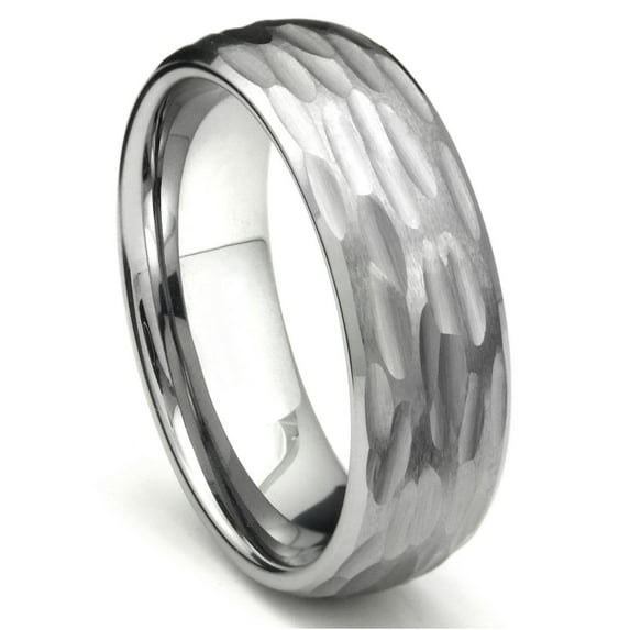 Titanium Kay Tungsten Carbide Hammer Finish Dome Comfort Fit Mens Wedding Band Ring Sz 12.5