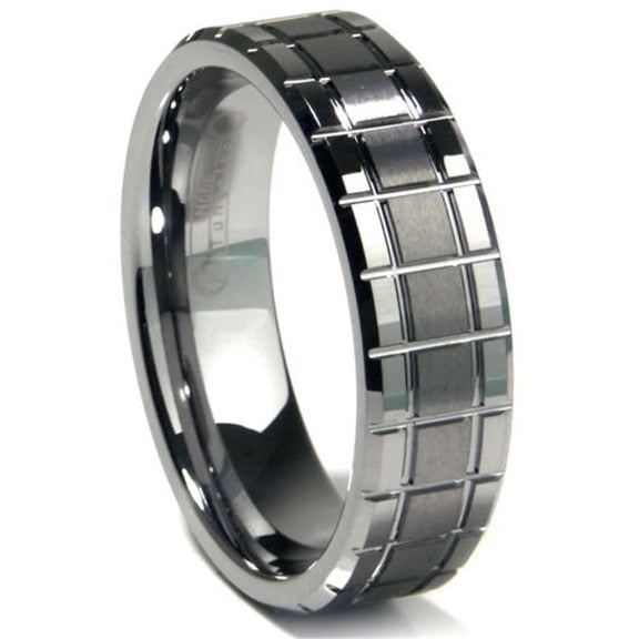 Titanium Kay Tungsten Carbide Matrix Comfort Fit Mens Wedding Band Ring Sz 11.5