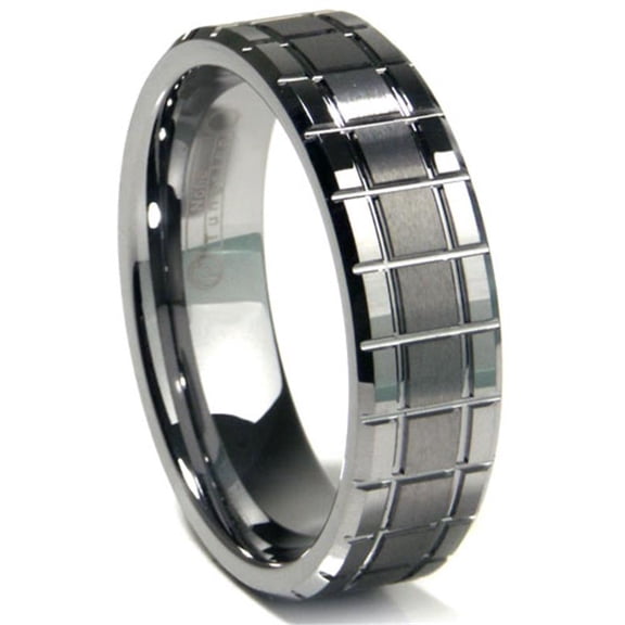 Titanium Kay Tungsten Carbide Matrix Comfort Fit Mens Wedding Band Ring Sz 9.0